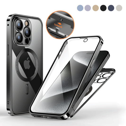 Magnetic Anti-Privacy 360° Protective Phone Case with Wireless Charging