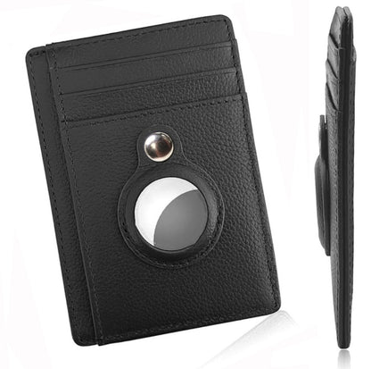 AirTag Wallet Anti Theft Bullet Card Bag Multi-functional Rfid Card Holder Men's Leather Slim Wallets For Airtag Air Tag