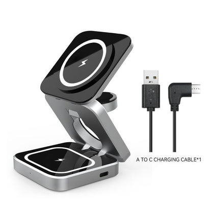 Foldable Magnetic Wireless Charger for iPhone, Watch, AirPods