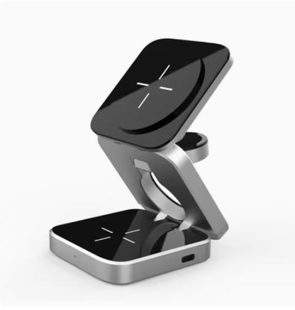 Foldable Magnetic Wireless Charger for iPhone, Watch, AirPods