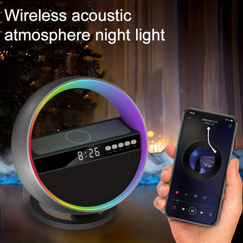 2024 New Multifunction RGB Night Light Wireless Charger Bluetooth-compatible Speaker Large G Ambience Light Home Decor